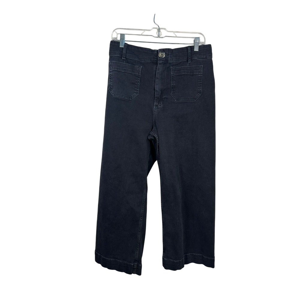 Pilcro The Skipper Jeans Women 30 Dark Gray Excellent Wide Leg Patch Pocket